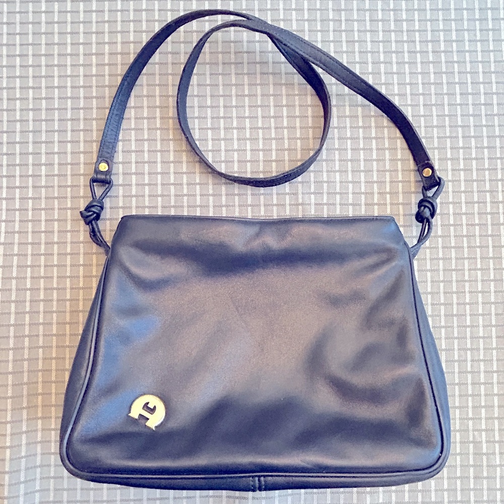 Etienne Aigner Dark Blue Leather Purse